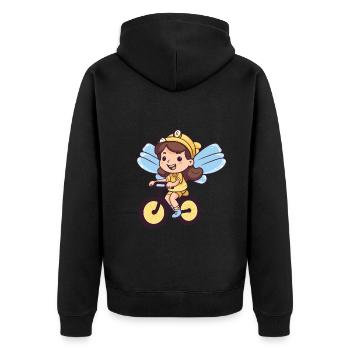 Fée Mignon Vélo Bande Dessinée - Veste à capuche bio Premium Unisexe - noir - Dos - Nico (187cm)