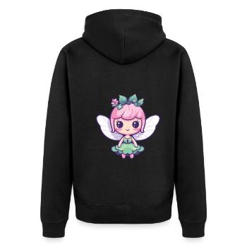 Fairy Comic Cute - Unisex Premium Organic Zip Hoodie - black - Back - Nico (187cm)
