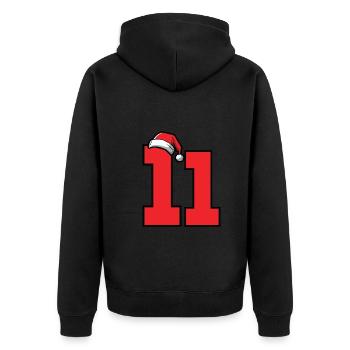 11 Number Christmas - Unisex Premium Organic Zip Hoodie - black - Back - Nico (187cm)