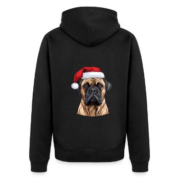 Boerboel Dog Christmas Head - Unisex Premium Organic Zip Hoodie - black - Back - Nico (187cm)