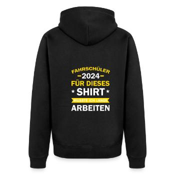 Apprenti conducteur 2024 Cadeau Permis de conduire Drôle - Veste à capuche bio Premium Unisexe - noir - Dos - Nico (187cm)