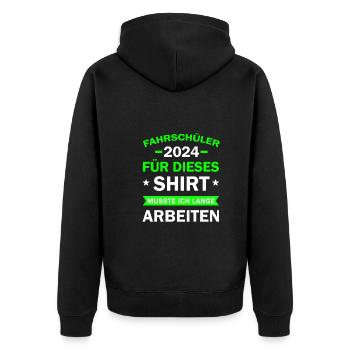 Apprenti conducteur 2024 Cadeau Permis de conduire Drôle - Veste à capuche bio Premium Unisexe - noir - Dos - Nico (187cm)