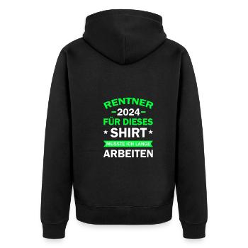 Retirees 2024 Gift Retirement Pension Pension - Unisex Premium Organic Zip Hoodie - black - Back - Nico (187cm)