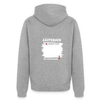 16. Geburtstag Mann Frau 16 Jahre Deko Lustig - Unisex Premium Bio Zip Hoodie - Grau meliert - Hinten - Nico (187cm)