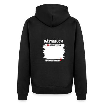 28. Geburtstag Mann Frau 28 Jahre Deko Lustig - Unisex Premium Bio Zip Hoodie - Schwarz - Hinten - Nico (187cm)