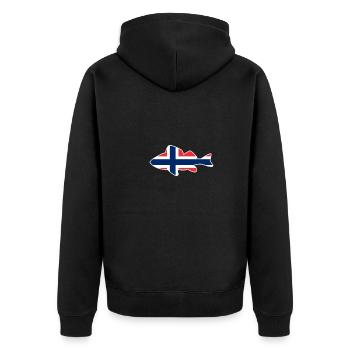 Montagne Nature Norvège Norvège Drapeau Scandinavie Norvège - Veste à capuche bio Premium Unisexe - noir - Dos - Nico (187cm)
