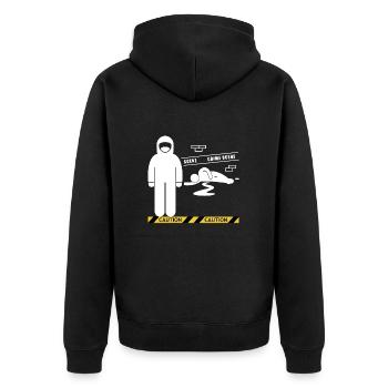Tatort Forensics T-Shirt - Unisex Premium Bio Zip Hoodie - Schwarz - Hinten - Nico (187cm)