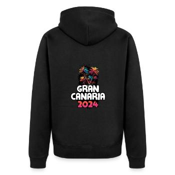 Gran Canaria 2024 Holiday Trip Colorful - Unisex Premium Organic Zip Hoodie - black - Back - Nico (187cm)