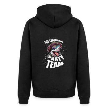 Fête Équipe Requin Légendaire Drôle Anniversaire - Veste à capuche bio Premium Unisexe - noir - Dos - Nico (187cm)