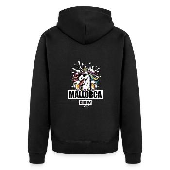 Mallorca Crew Licorne Fête Drôle - Veste à capuche bio Premium Unisexe - noir - Dos - Nico (187cm)