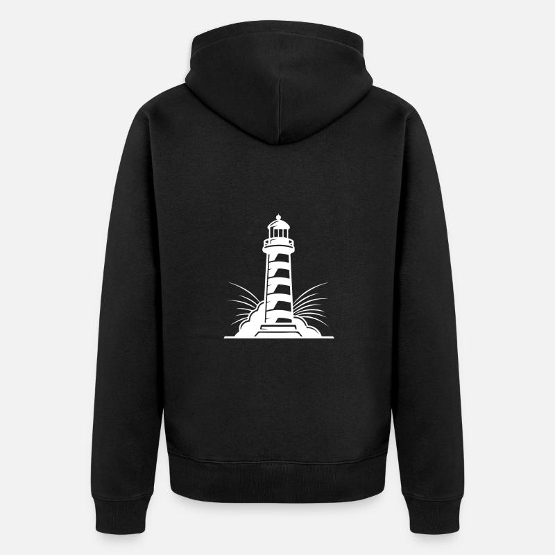 Silhouette de phare - Veste à capuche bio Premium Unisexe - noir