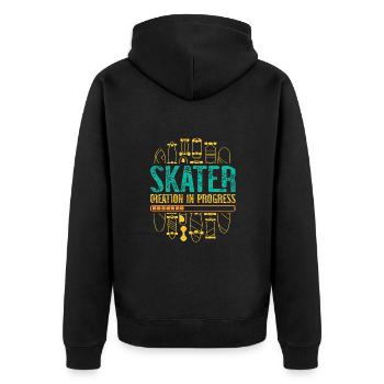 Conception de planche à roulettes pour skateboarder - Veste à capuche bio Premium Unisexe - noir - Dos - Nico (187cm)