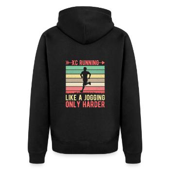 Funny XC Running Gift XC Runner Edition - Unisex Premium Organic Zip Hoodie - black - Back - Nico (187cm)