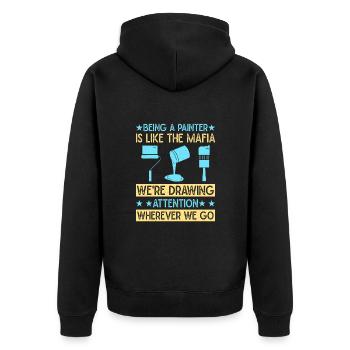 House Painter Dad Unique Gifts - Unisex Premium Organic Zip Hoodie - black - Back - Nico (187cm)