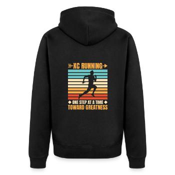 Funny XC Running Gift XC Runner Edition - Unisex Premium Organic Zip Hoodie - black - Back - Nico (187cm)
