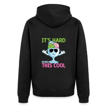 It´s Hard Being This Cool Gelato Dessert Popsicle - Unisex Premium Bio Zip Hoodie - Schwarz - Hinten - Nico (187cm)