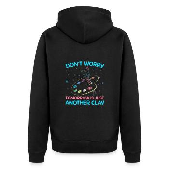 Artist Painter Graphic Just Another Clay Art Gift - Unisex Premium Bio Zip Hoodie - Schwarz - Hinten - Nico (187cm)