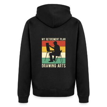 Artiste Peintre Graphique Mon Plan de Retraite Dessin - Veste à capuche bio Premium Unisexe - noir - Dos - Nico (187cm)