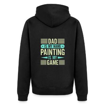 House Painter Dad Unique Gifts - Unisex Premium Organic Zip Hoodie - black - Back - Nico (187cm)