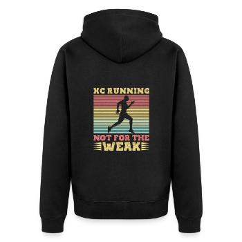 Funny XC Running Gift XC Runner Edition - Unisex Premium Organic Zip Hoodie - black - Back - Nico (187cm)