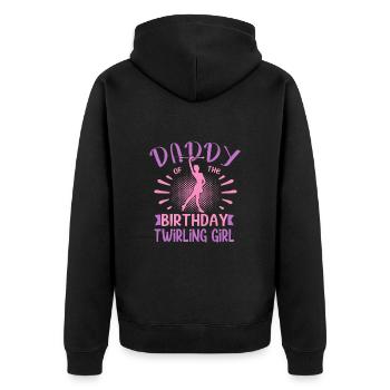 Daddy Of the Birthday Girl Twirling Family Design - Unisex Premium Bio Zip Hoodie - Schwarz - Hinten - Nico (187cm)