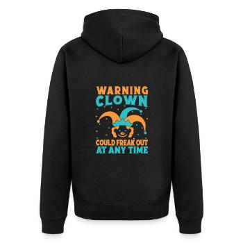 Clown Freak Out Circus Performer Gift Idea - Unisex Premium Bio Zip Hoodie - Schwarz - Hinten - Nico (187cm)