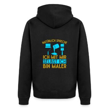 Malermeister Spreche Mit mir Selbst Maler Idee - Unisex Premium Bio Zip Hoodie - Schwarz - Hinten - Nico (187cm)