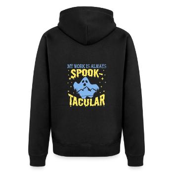 Paranormal Ghost Hunter Mon travail est effrayant - Veste à capuche bio Premium Unisexe - noir - Dos - Nico (187cm)