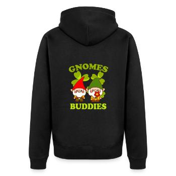 Gnomes Buddies Idée cadeau amusante pour nain de pelouse - Veste à capuche bio Premium Unisexe - noir - Dos - Nico (187cm)