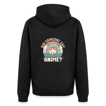 Cute Japanese Manga Women Girls Gift Otaku Kawaii - Unisex Premium Bio Zip Hoodie - Schwarz - Hinten - Nico (187cm)