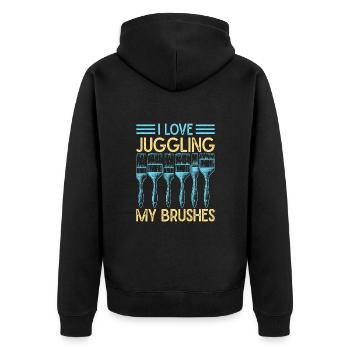 House Painter Dad Unique Gifts - Unisex Premium Organic Zip Hoodie - black - Back - Nico (187cm)