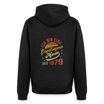 45e anniversaire J’ai 45 ans de marque déposée - Veste à capuche bio Premium Unisexe - noir - Dos - Nico (187cm)