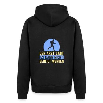 Funny XC Running Gift XC Runner Edition - Unisex Premium Organic Zip Hoodie - black - Back - Nico (187cm)