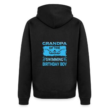 Grand-père de l’anniversaire garçon natation famille Design - Veste à capuche bio Premium Unisexe - noir - Dos - Nico (187cm)