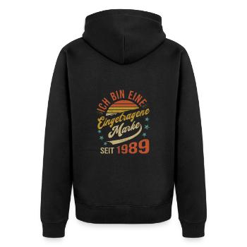 35e anniversaire J’ai 35 ans marque déposée - Veste à capuche bio Premium Unisexe - noir - Dos - Nico (187cm)
