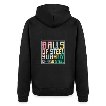Balls Of Steel Slightly Balls Steel Pinball Gifts - Unisex Premium Bio Zip Hoodie - Schwarz - Hinten - Nico (187cm)