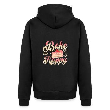 Cake Baker Bake Me Happy Cupcake - Unisex Premium Organic Zip Hoodie - black - Back - Nico (187cm)