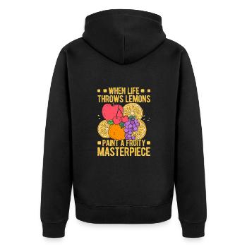 Artist Painter Graphic Paint A Fruity Art Gifts - Unisex Premium Bio Zip Hoodie - Schwarz - Hinten - Nico (187cm)