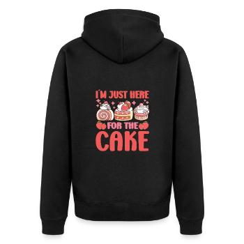 Cake Baker Just Here For Cake Cupcake - Unisex Premium Organic Zip Hoodie - black - Back - Nico (187cm)