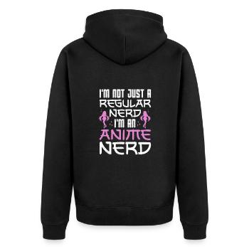 Nerd Manga Manga Nerd Japonais - Veste à capuche bio Premium Unisexe - noir - Dos - Nico (187cm)