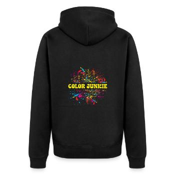 Artist Painter Graphic Color Junkie Gift Idea - Unisex Premium Organic Zip Hoodie - black - Back - Nico (187cm)
