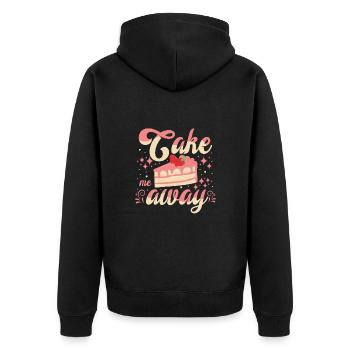 Cake Baker Cake Me Away Cupcake - Unisex Premium Organic Zip Hoodie - black - Back - Nico (187cm)