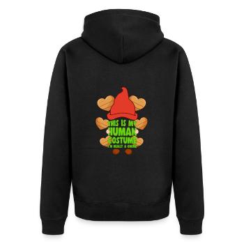 C’est mon costume humain Je suis un cadeau d’amoureux des gnomes - Veste à capuche bio Premium Unisexe - noir - Dos - Nico (187cm)