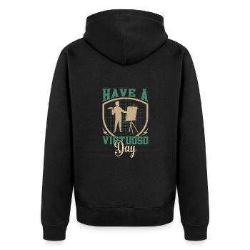 Artist Painter Graphic Have An Virtuoso Day Gift - Unisex Premium Organic Zip Hoodie - black - Back - Nico (187cm)