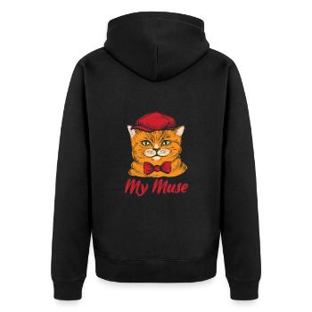 Artiste Peintre Graphique Mon chat Dessinateur Artiste - Veste à capuche bio Premium Unisexe - noir - Dos - Nico (187cm)