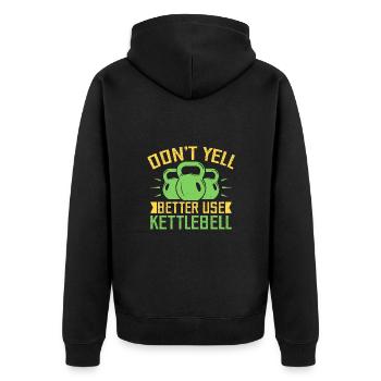 Les fanatiques de fitness ne crient pas utilisent Kettlebell - Veste à capuche bio Premium Unisexe - noir - Dos - Nico (187cm)
