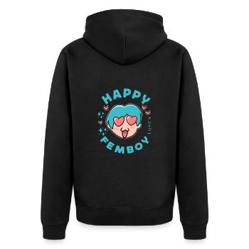 Cute Japanese Manga Women Girls Gift Otaku Kawaii - Unisex Premium Bio Zip Hoodie - Schwarz - Hinten - Nico (187cm)