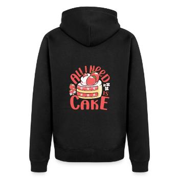 Cake Baker all I Need Is Cake Gift - Unisex Premium Organic Zip Hoodie - black - Back - Nico (187cm)