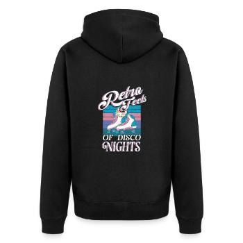 Roller Skating Skate Retro Feels Disco Nights Gift - Unisex Premium Organic Zip Hoodie - black - Back - Nico (187cm)