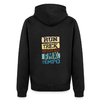 Dirt Biker Riding Run Trick FMX Tempo Dirt Bike - Unisex Premium Organic Zip Hoodie - black - Back - Nico (187cm)